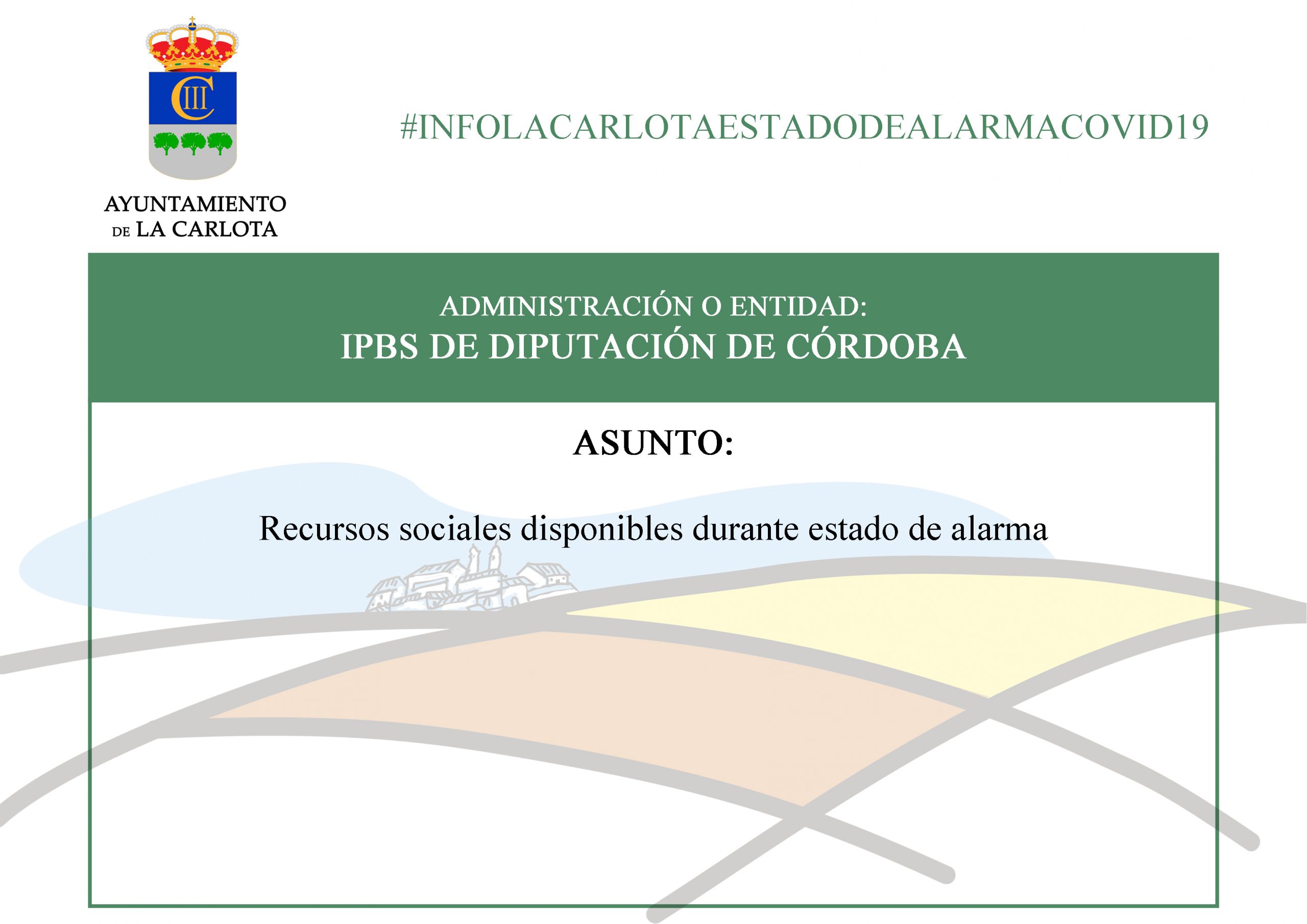 #INFOLACARLOTAESTADODEALARMACOVID19 RECURSOS SOCIALES DISPONIBLES DURANTE ESTADO DE ALARMA 1